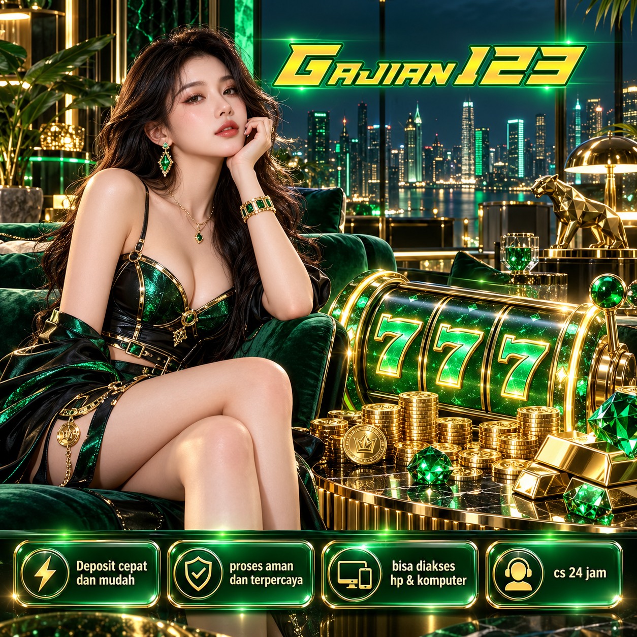 Banner GAJIAN123: event bertema scatter hitam dan naga merah